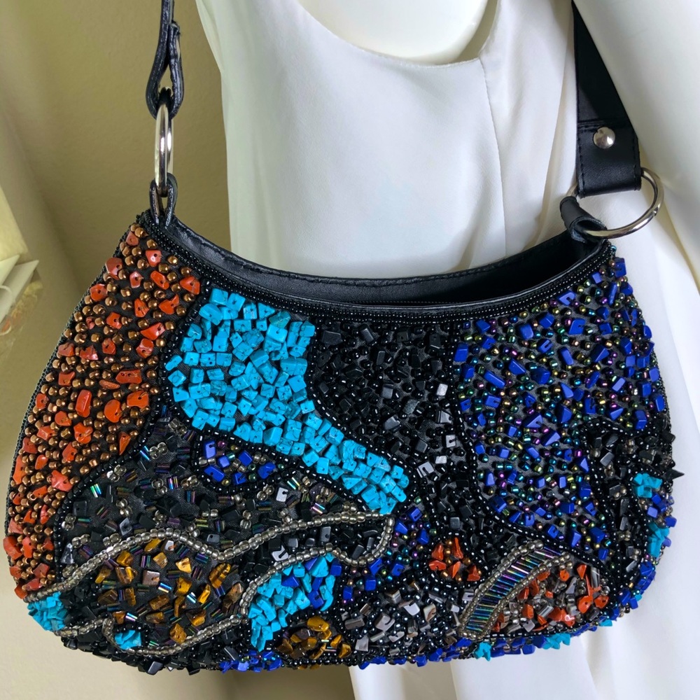 Chicos Gem Stone Beaded Purse!